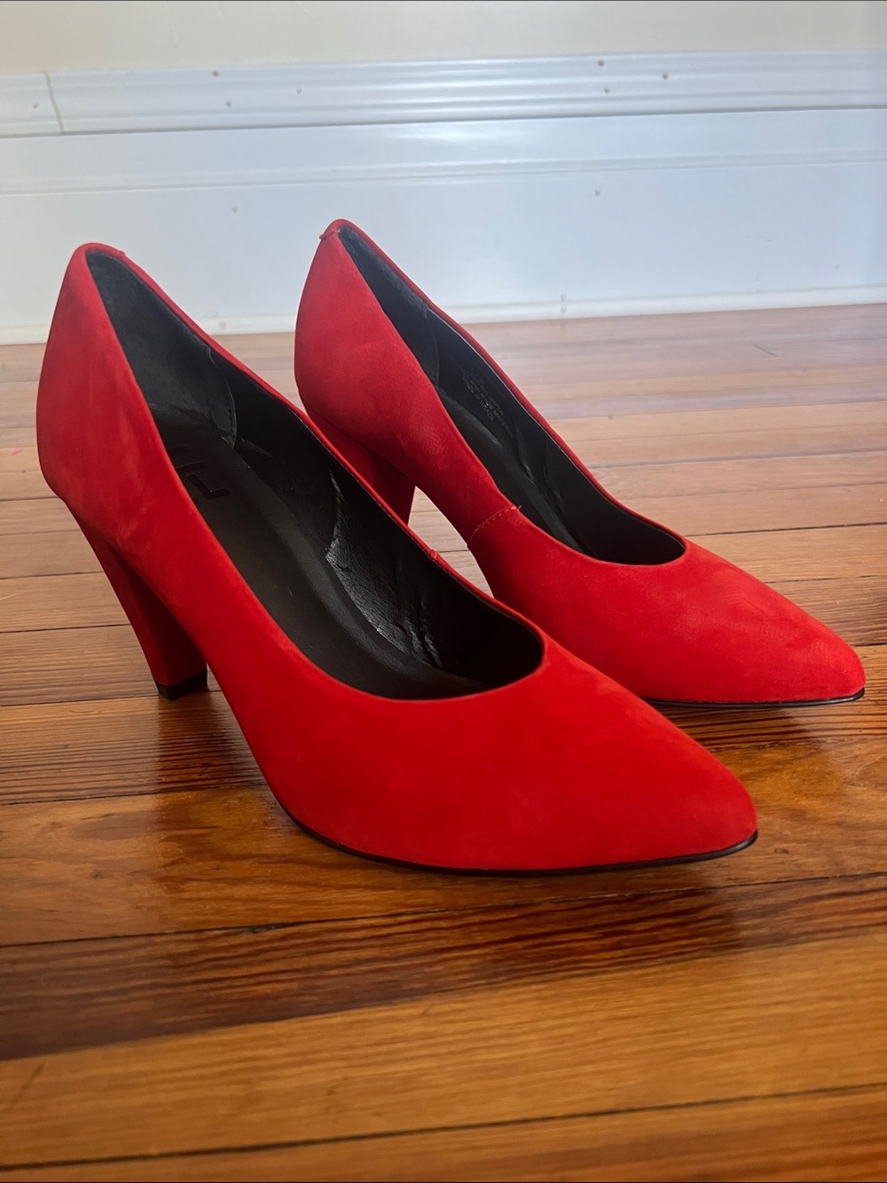 LFL by Lust For Life Red Suede Cambridge Pointed Toe Cone Heel Pumps 7.5 M